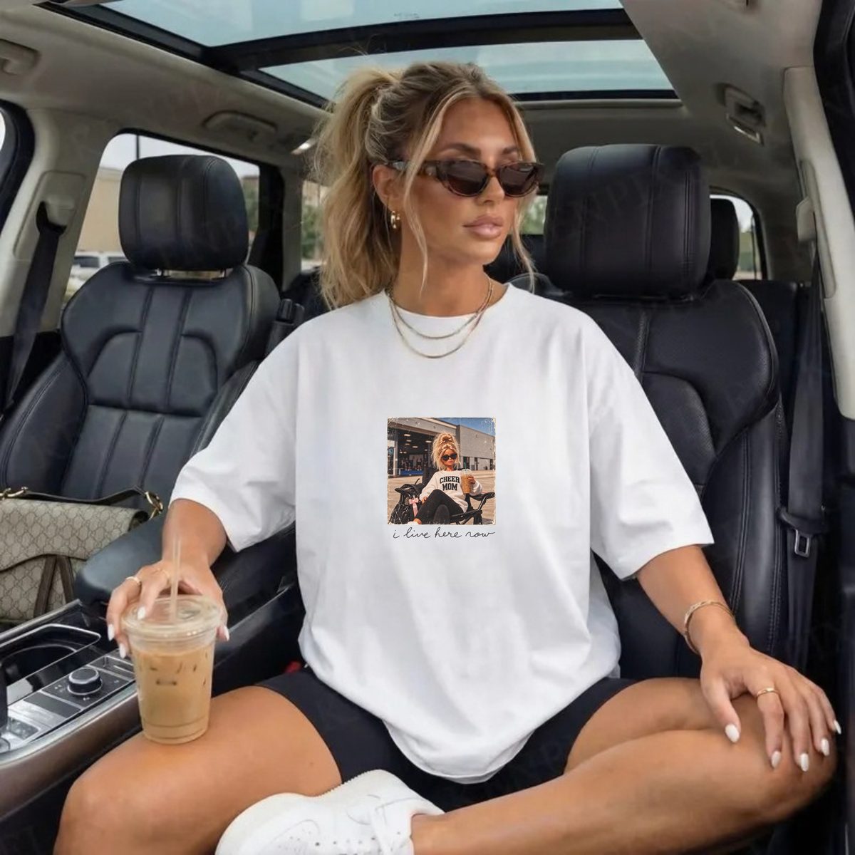 I Live Here Now - Cheer Mom Tee