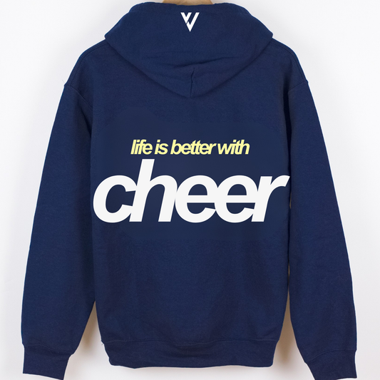 Life Is Better With Cheer Hoodie - Navy