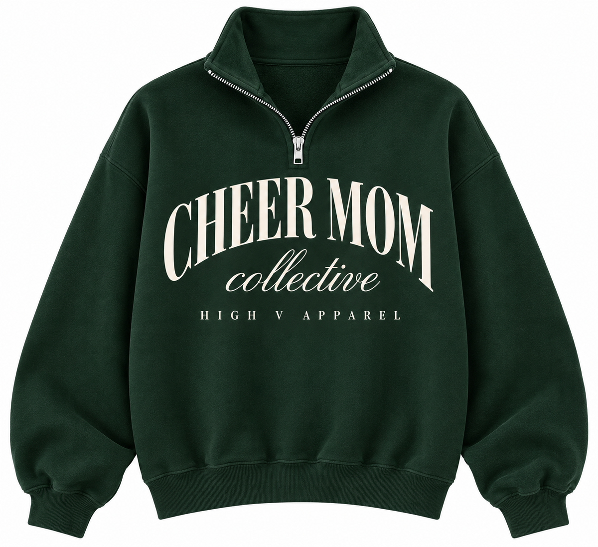 Cheer Mom Collective Quarter Zip - Green