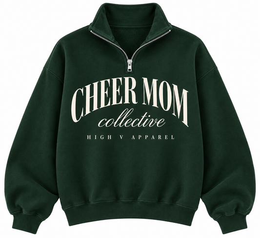 Cheer Mom Collective Quarter Zip - Green
