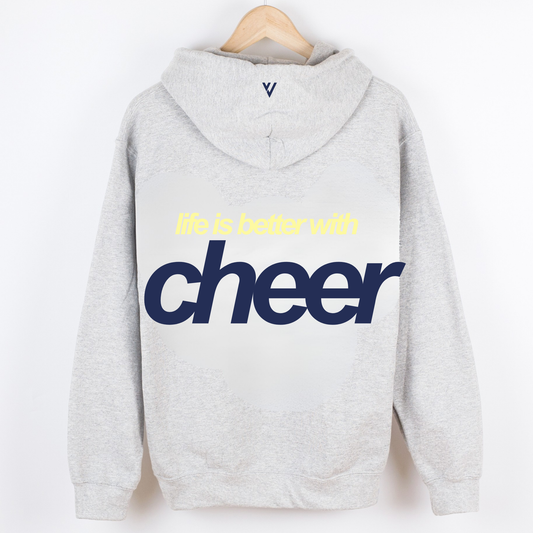 Life Is Better With Cheer Hoodie - Grey
