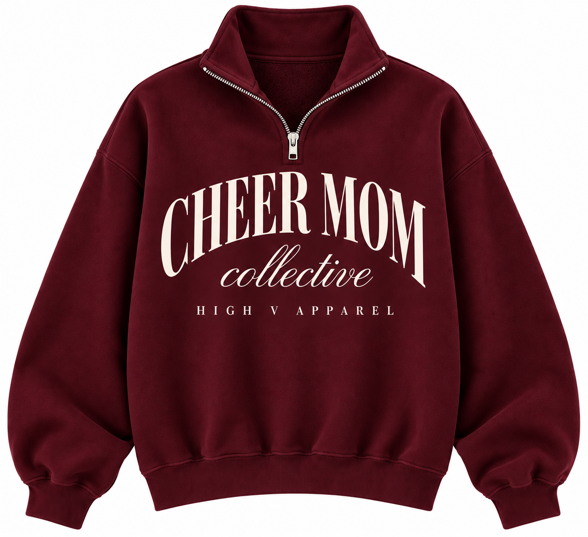 Cheer Mom Collective Quarter Zip - Maroon