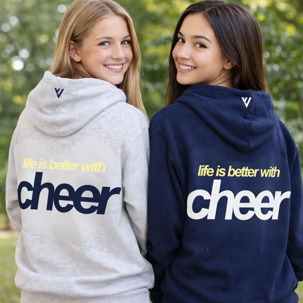Life Is Better With Cheer Hoodie - Grey