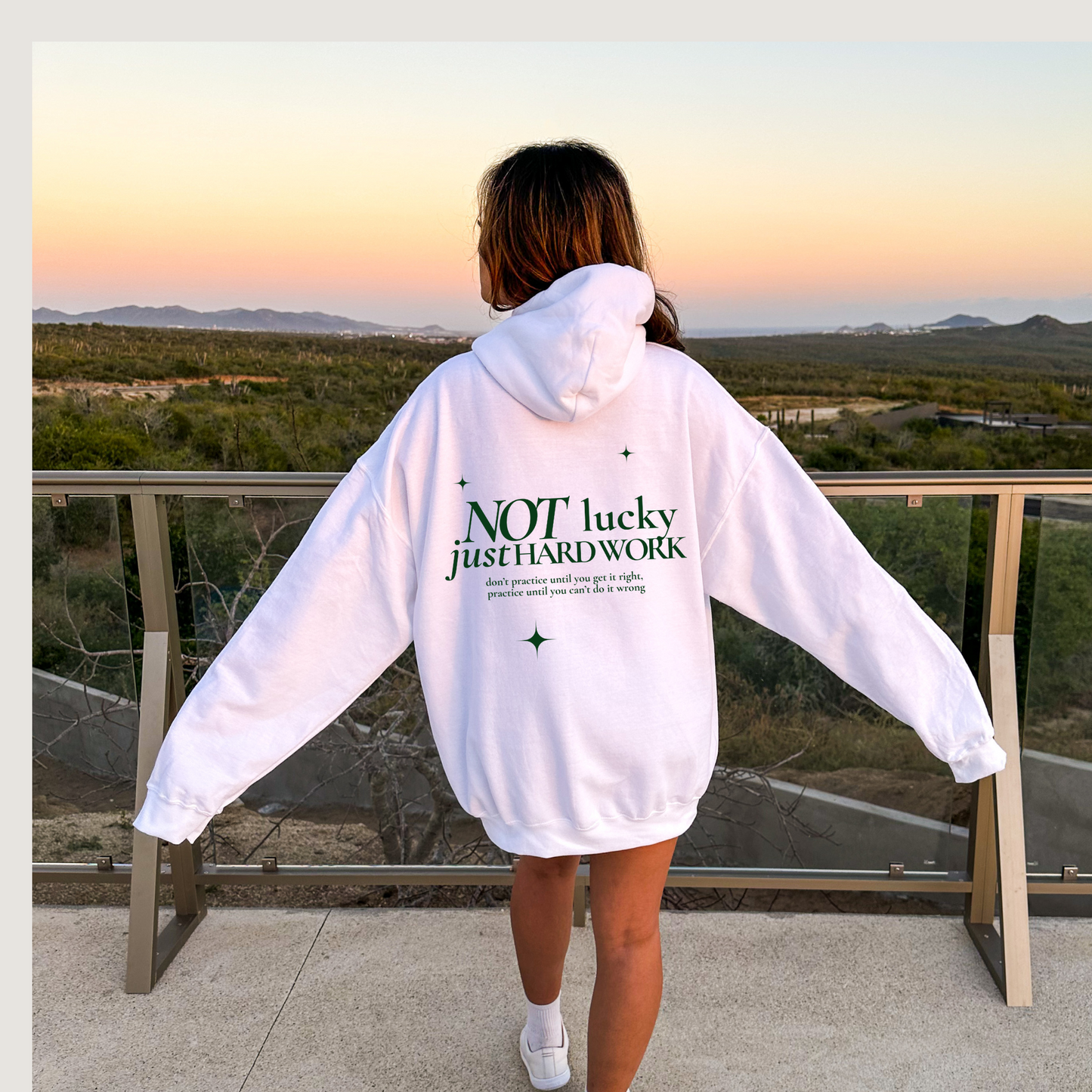 not lucky, just hard work hoodie