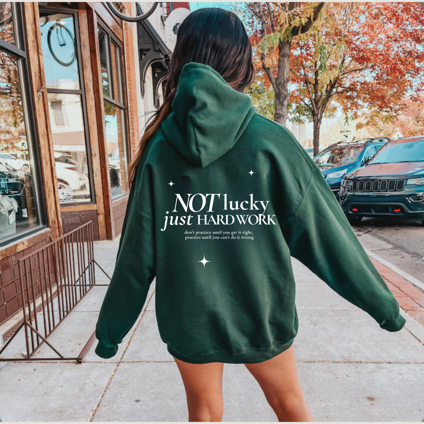 not lucky, just hard work hoodie