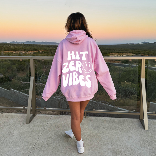 Light Pink Hit Zero Vibes Hoodie